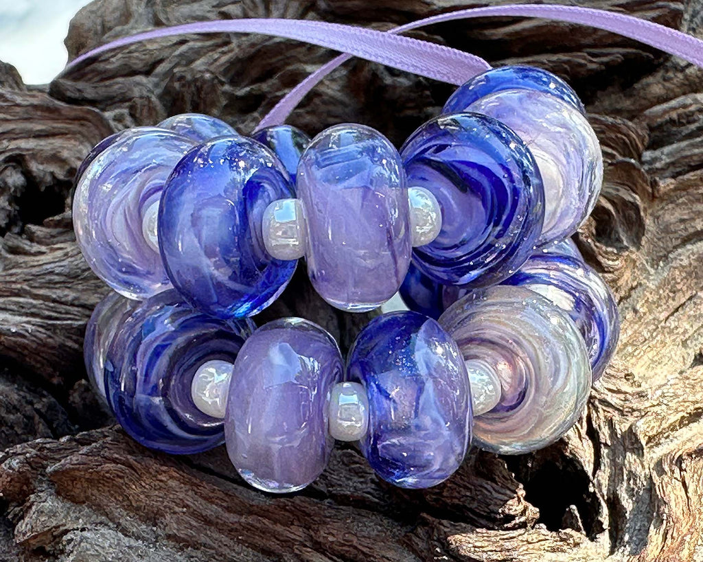 purple lampwork beads