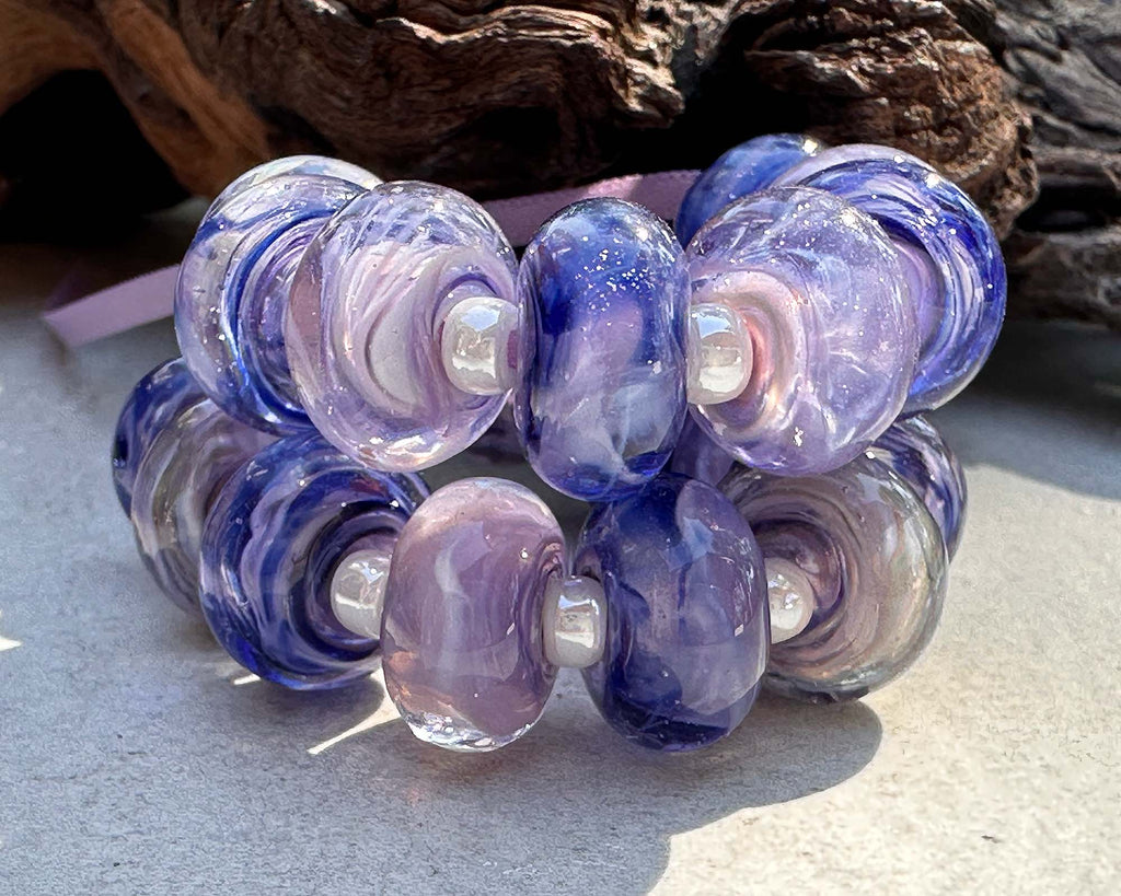 purple lampwork beads