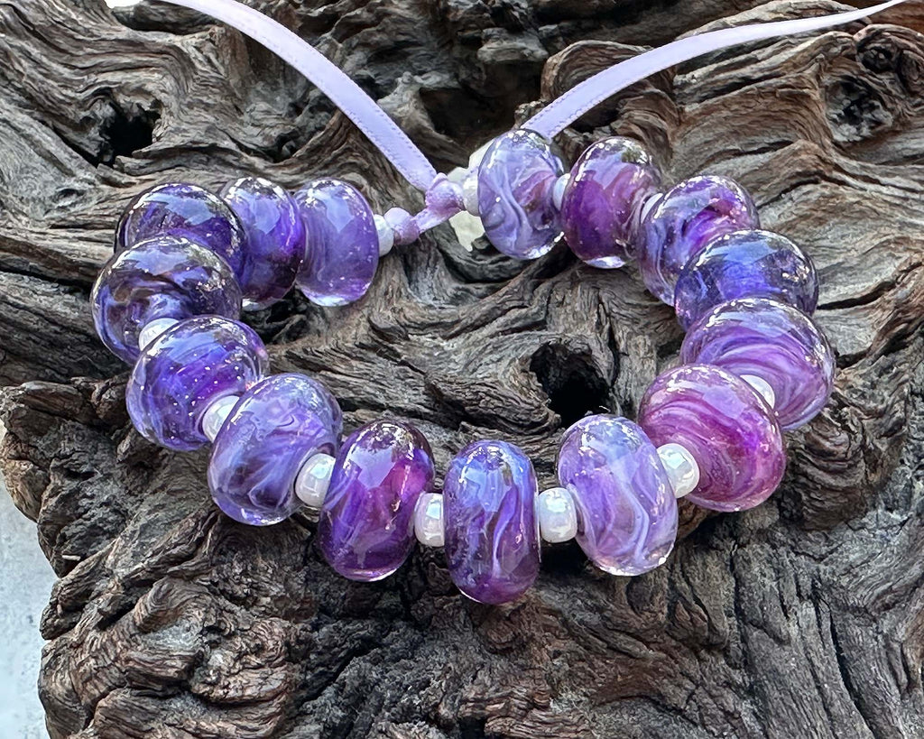 purple lampwork beads