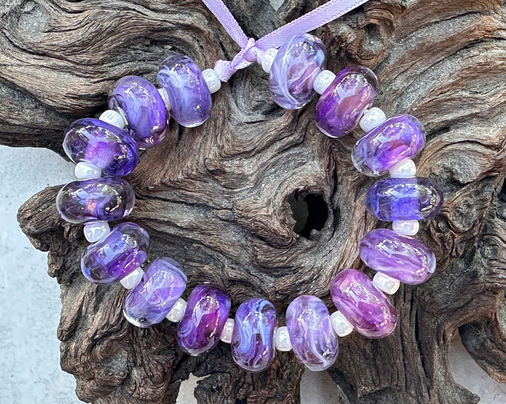 purple lampwork beads