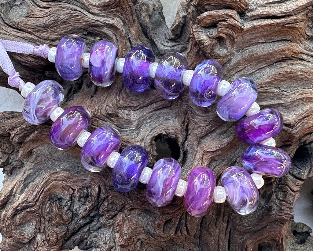 purple lampwork beads