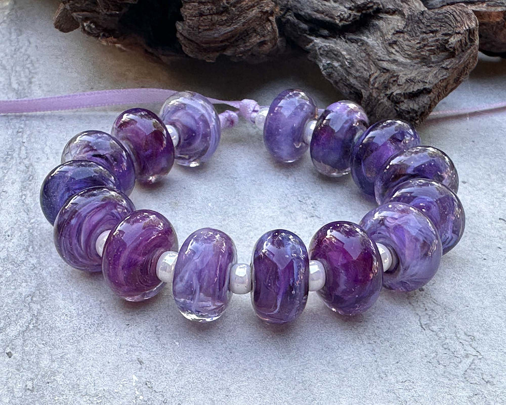 purple lampwork beads