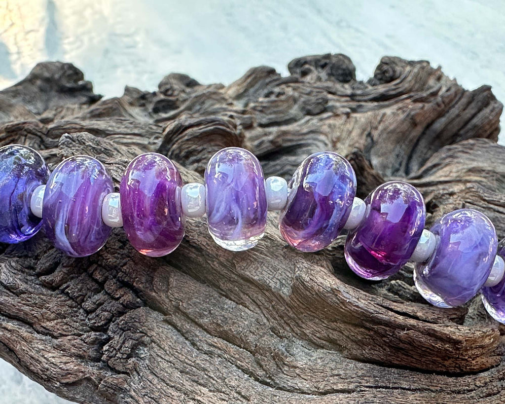 purple lampwork beads