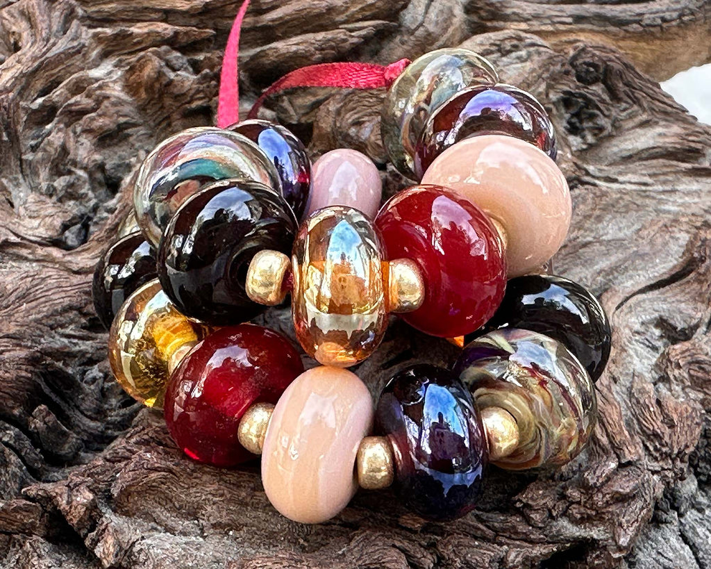 fall lampwork bead set