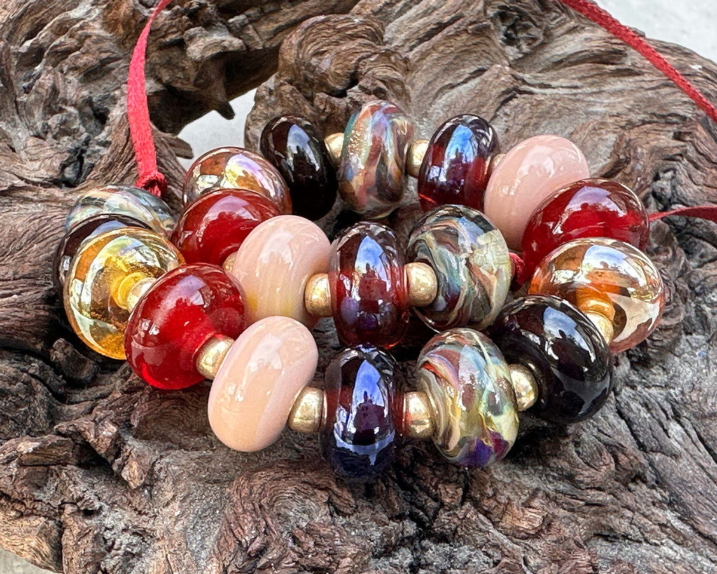 fall lampwork bead set