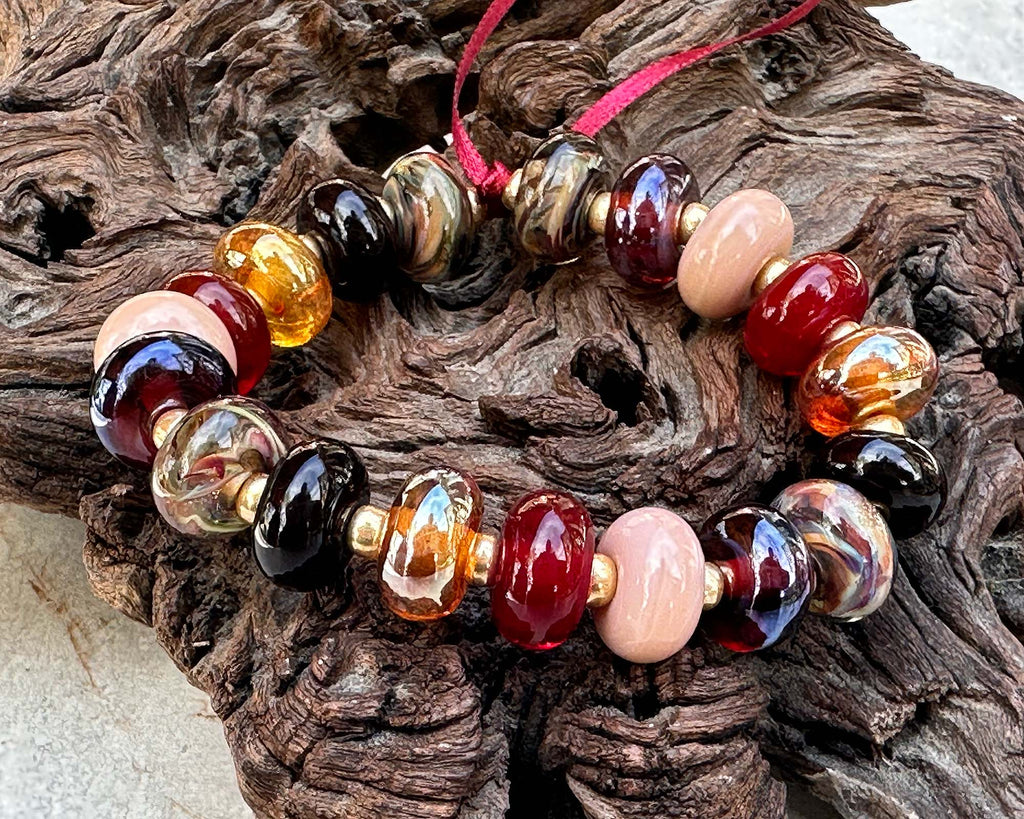 fall lampwork bead set