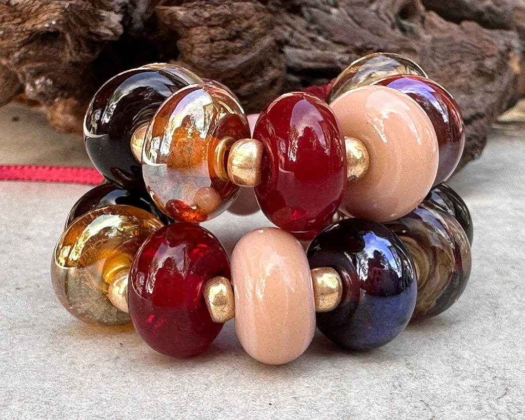 fall lampwork bead set