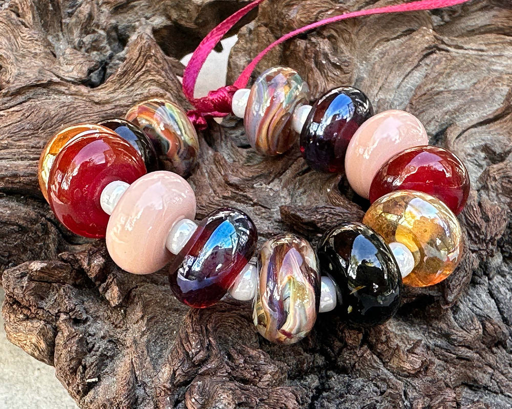 fall lampwork bead set