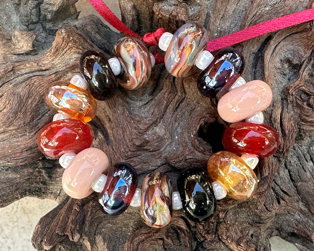 fall lampwork bead set