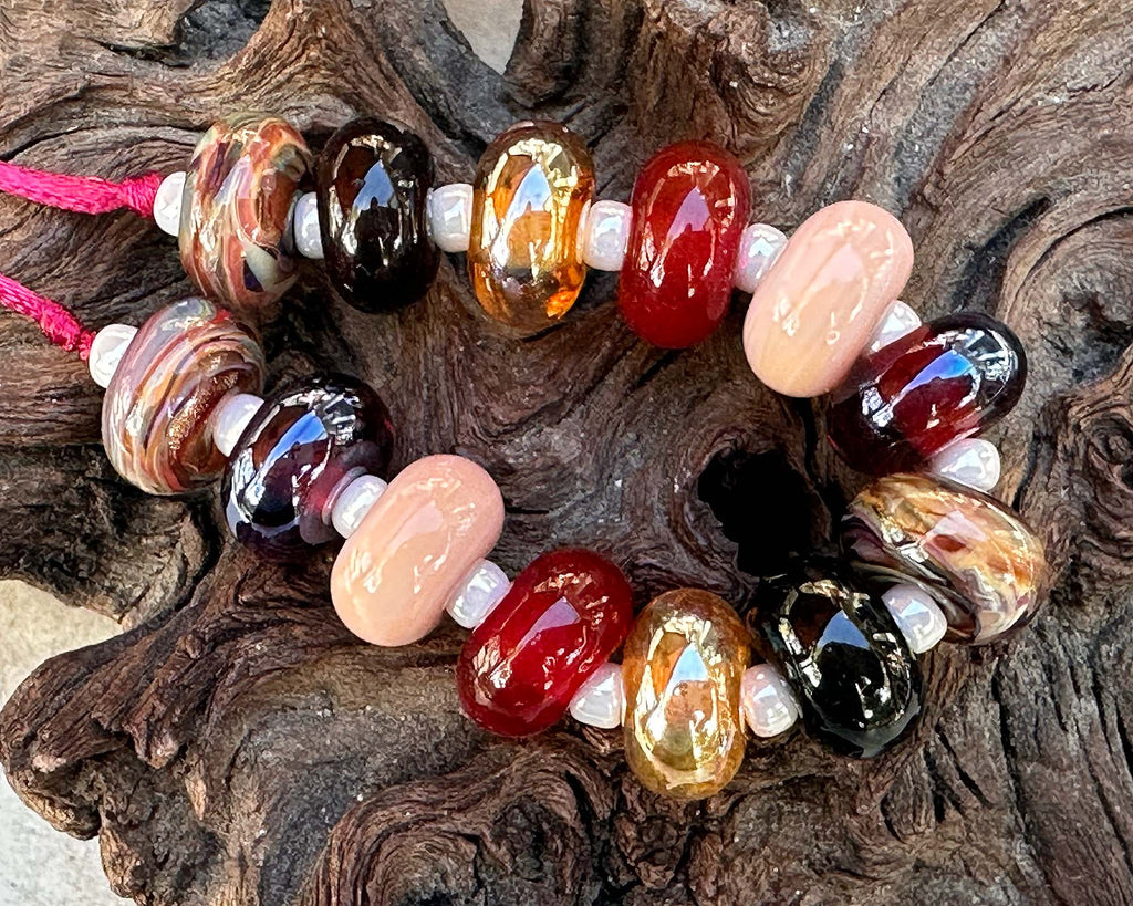 fall lampwork bead set