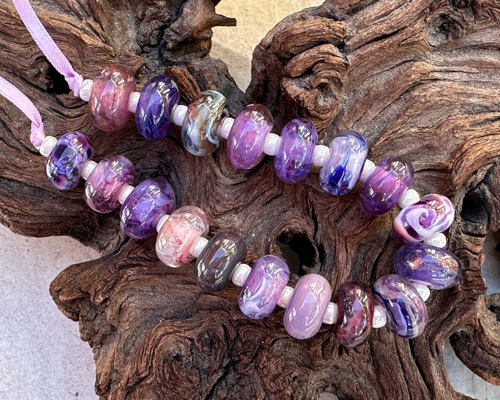 purple lampwork beads