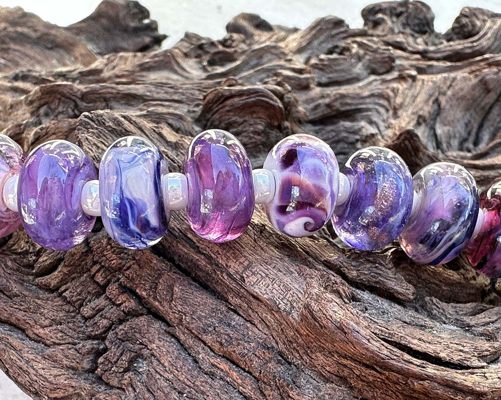 purple lampwork beads