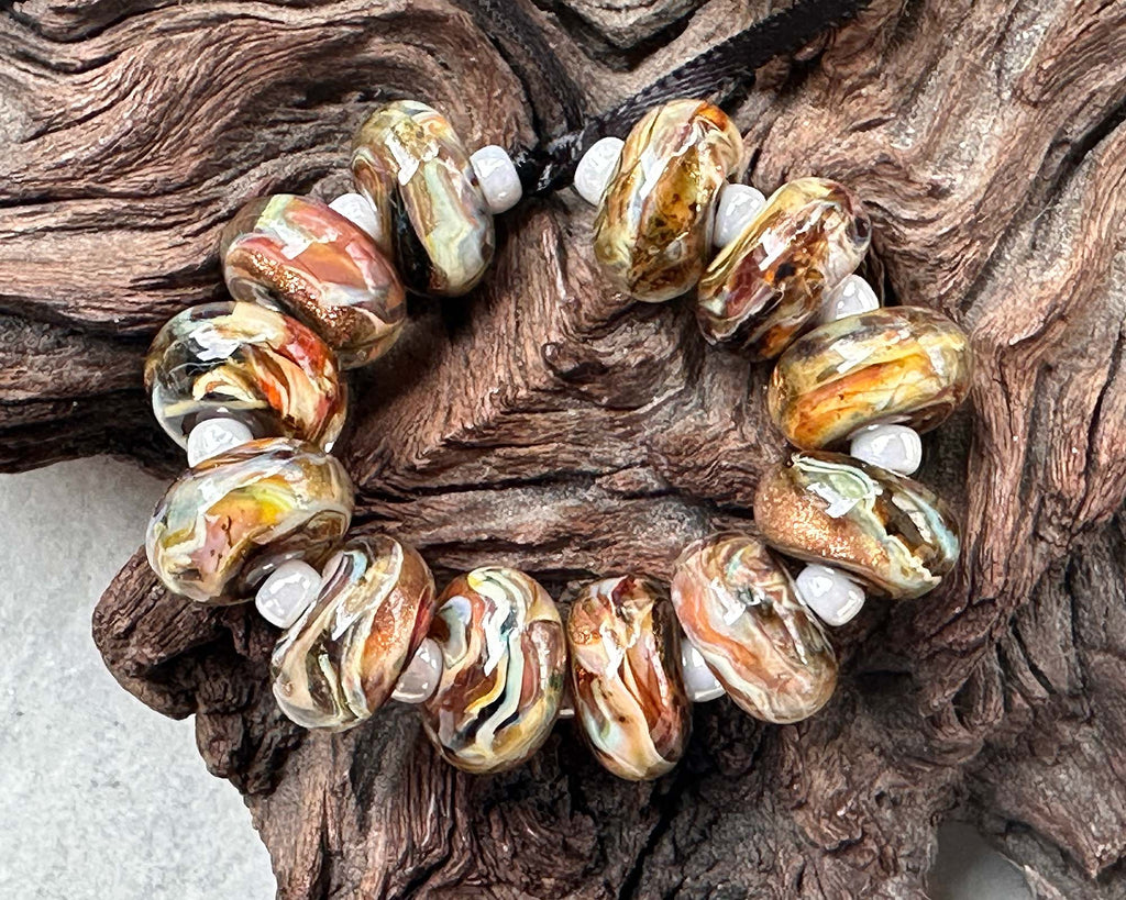 brown lampwork beads