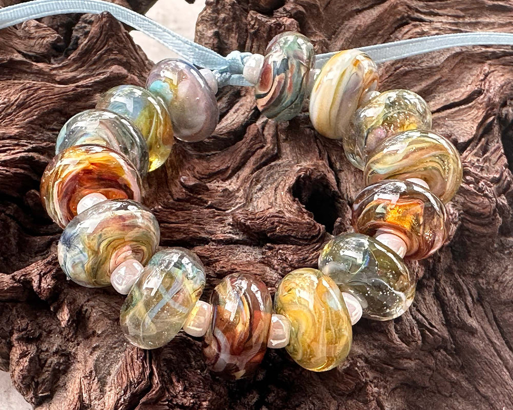 brown lampwork beads