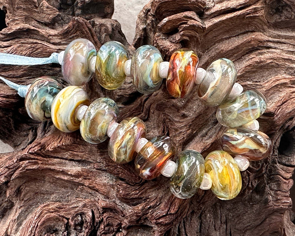 brown lampwork beads