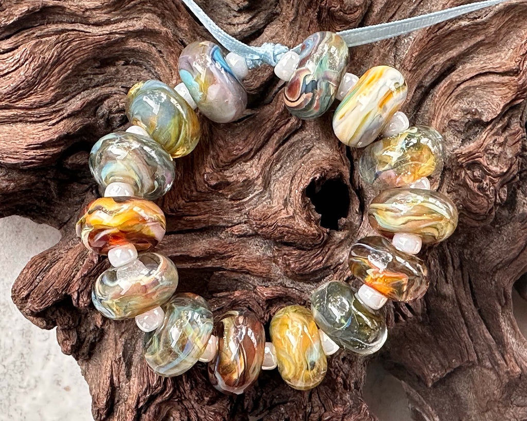 brown lampwork beads