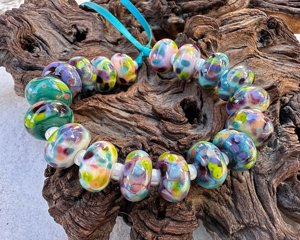 multicolor lampwork beads