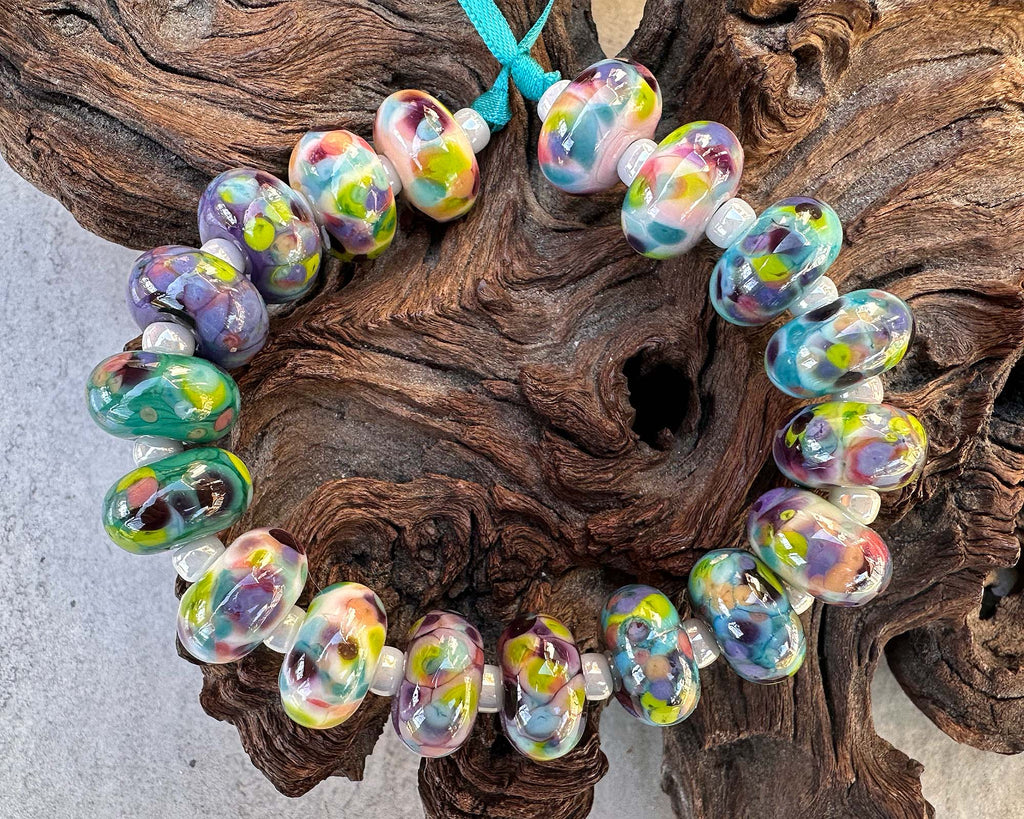 multicolor lampwork beads