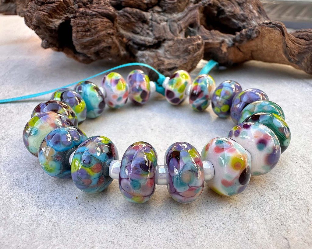 multicolor lampwork beads