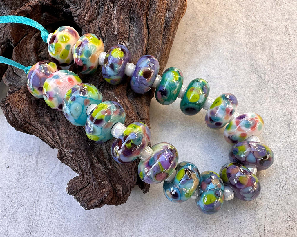 multicolor lampwork beads