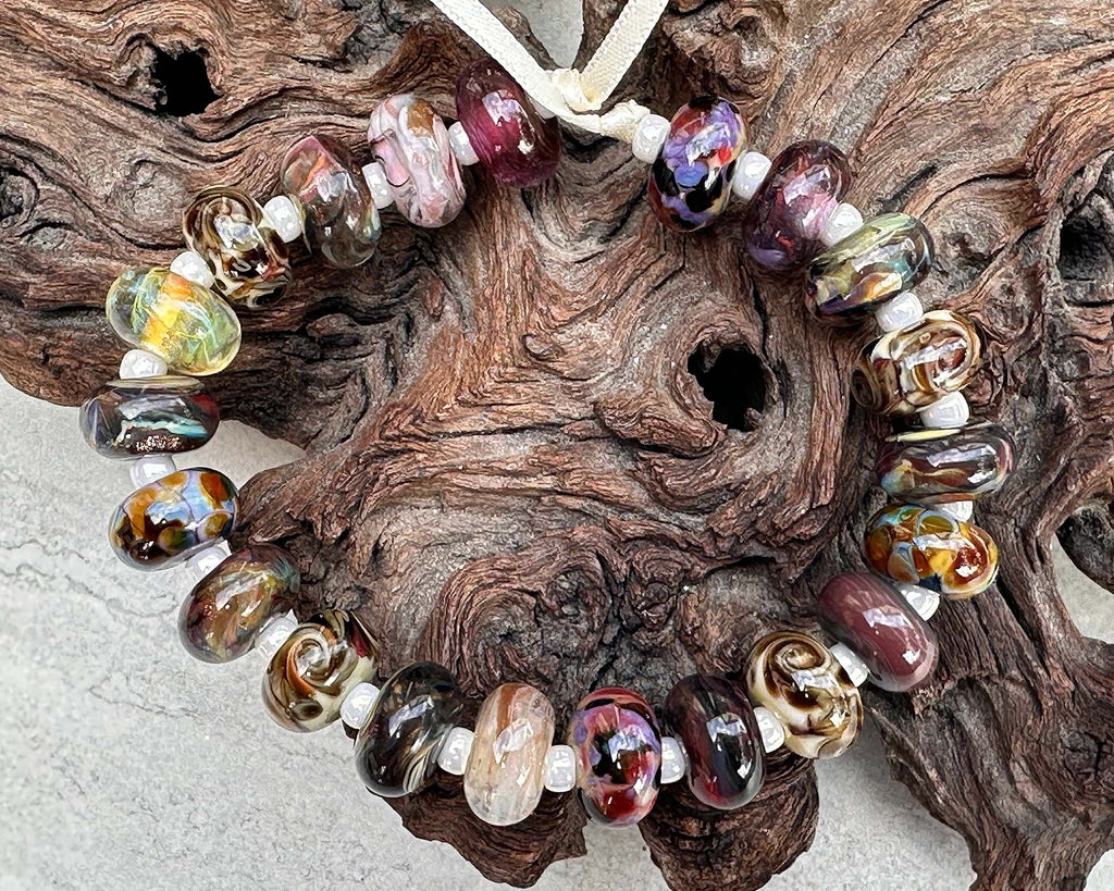 brown lampwork beads