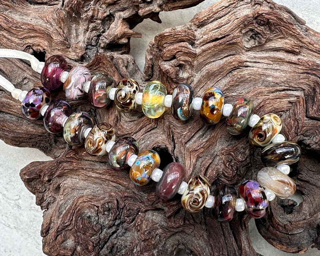 brown lampwork beads