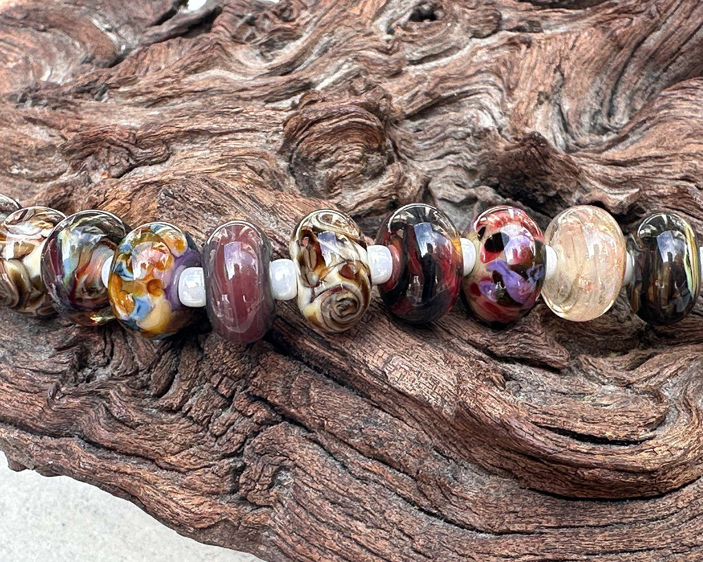 brown lampwork beads