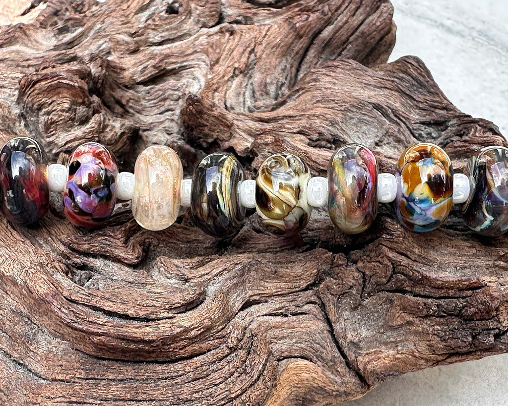 brown lampwork beads