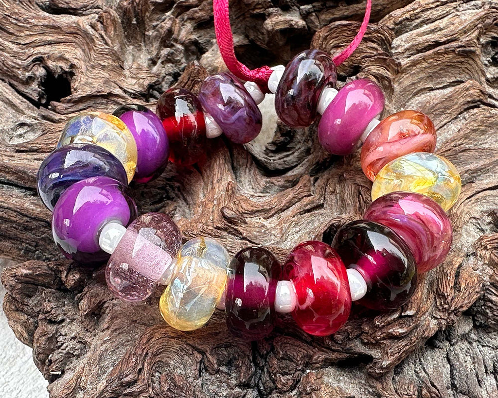 purple lampwork beads