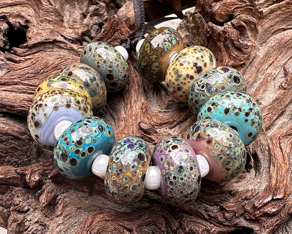 organic lampwork beads