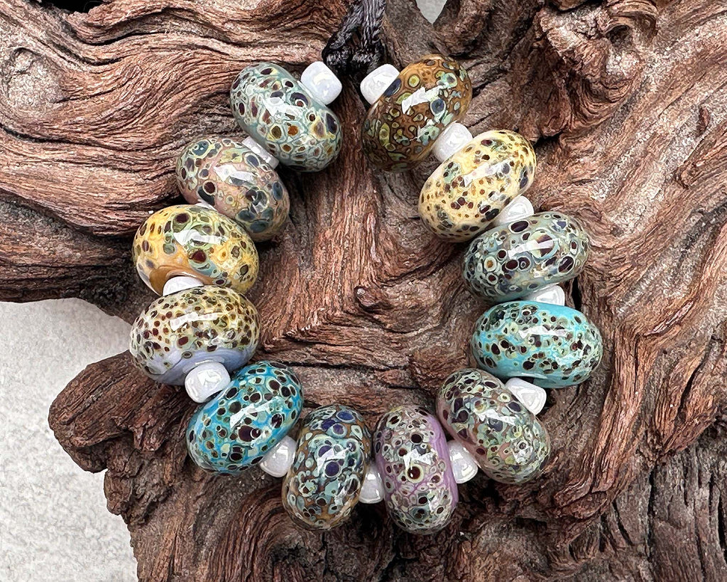 organic lampwork beads