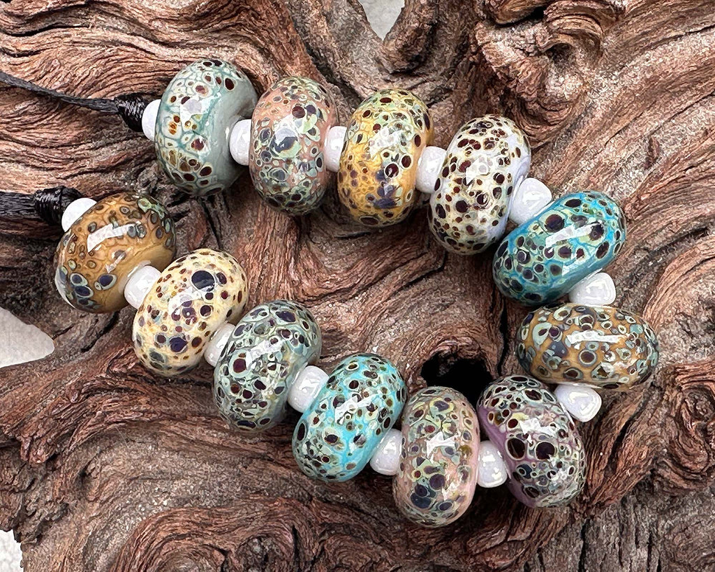 organic lampwork beads