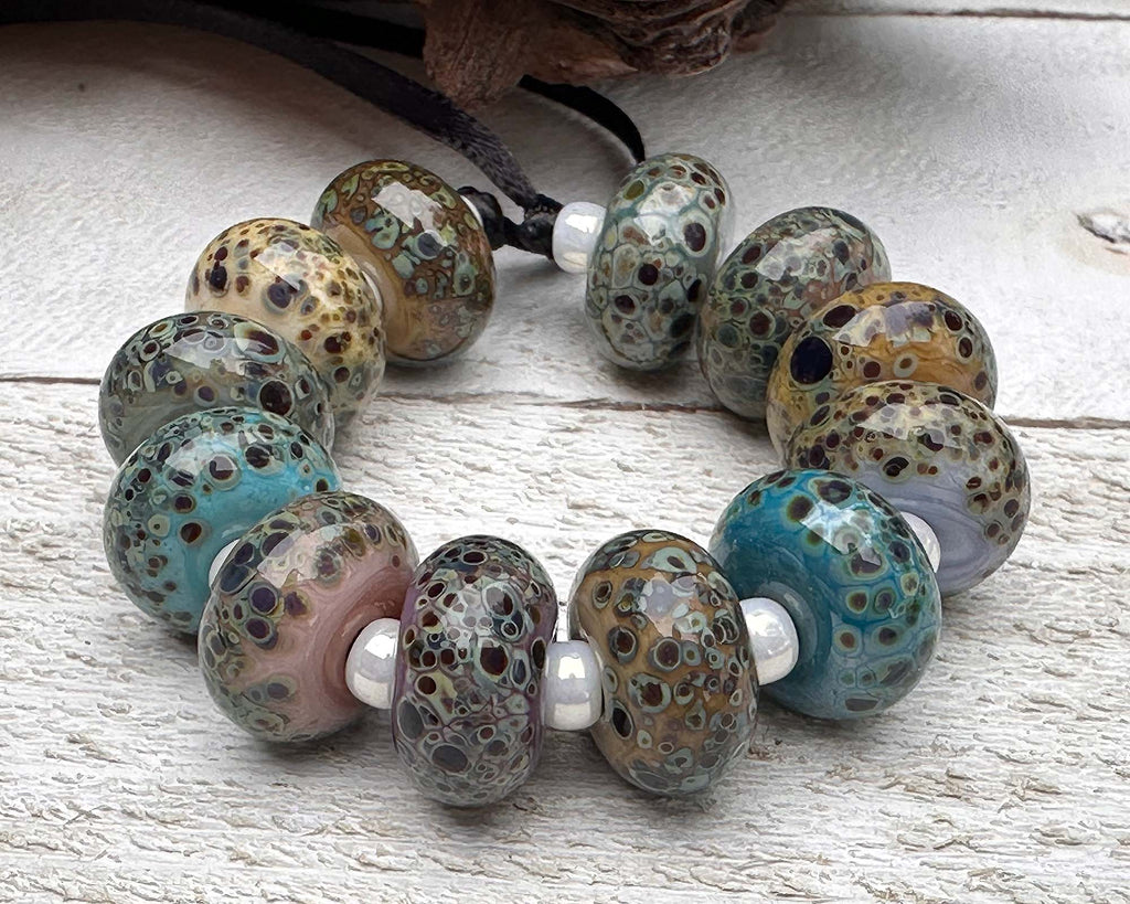 organic lampwork beads