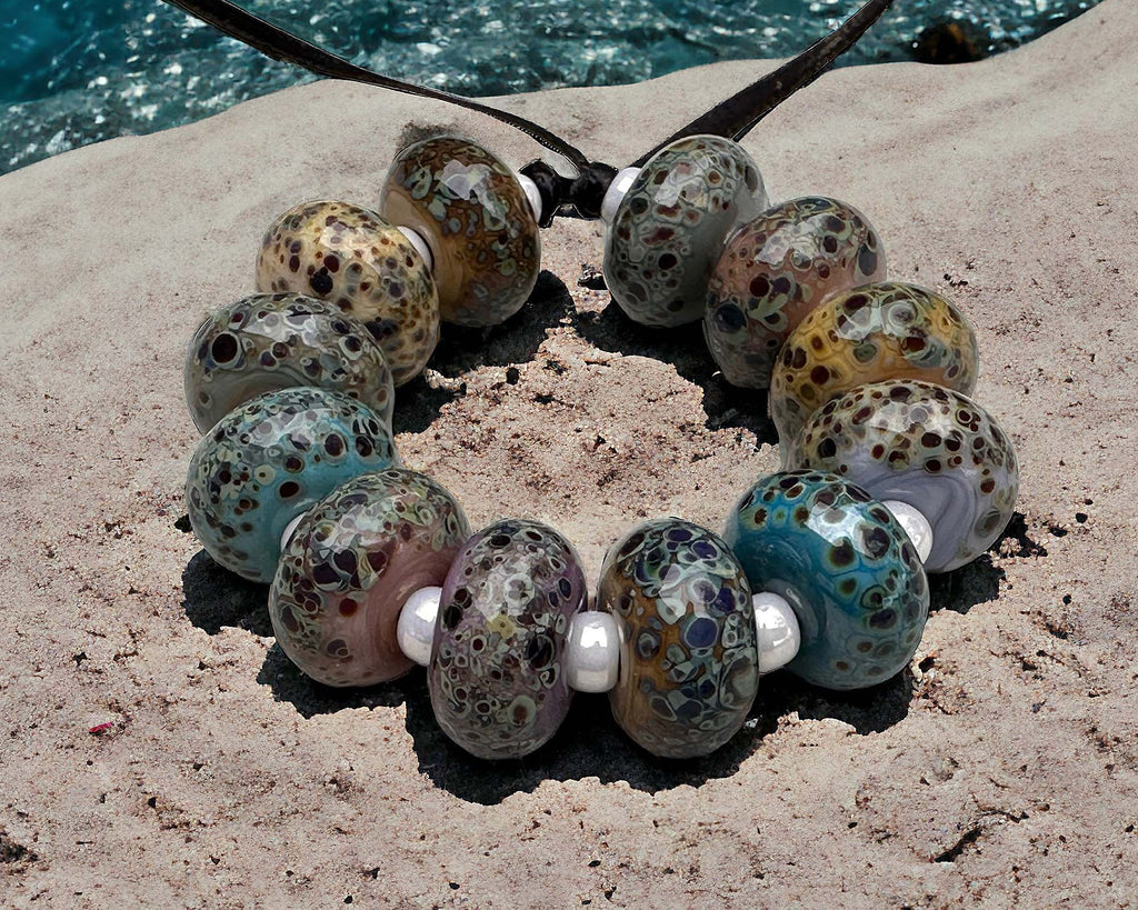 organic lampwork beads