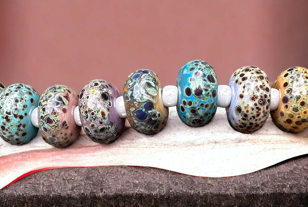 organic lampwork beads