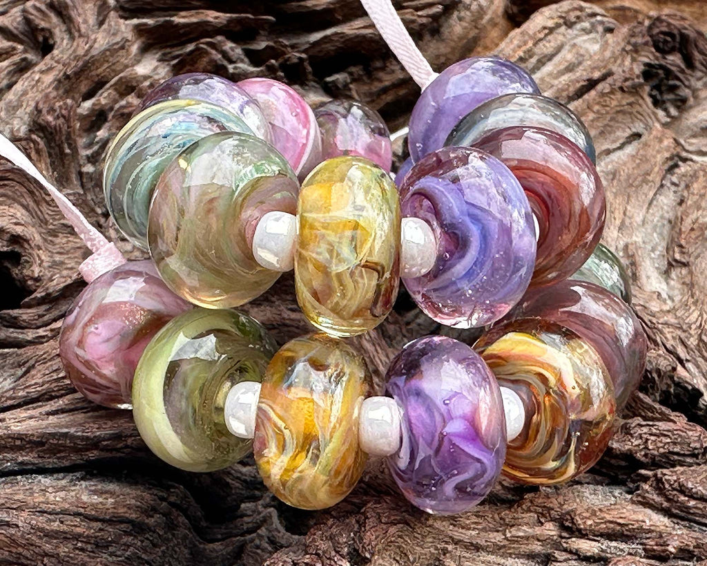 pastel lampwork beads