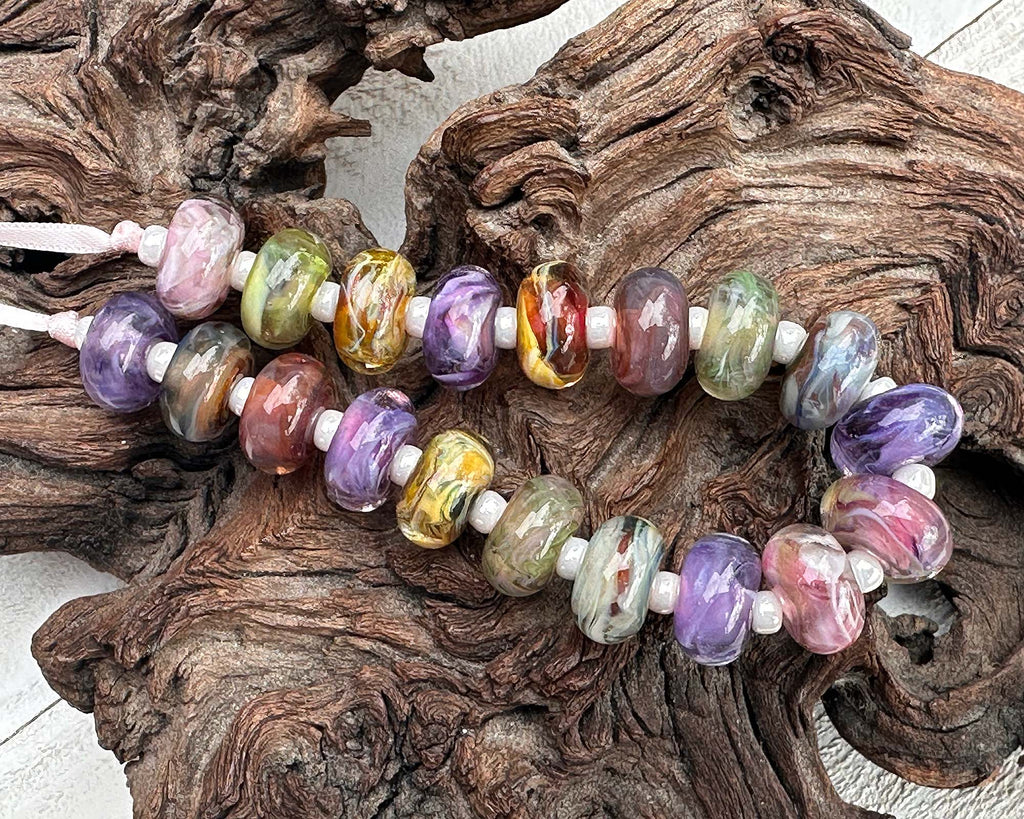 pastel lampwork beads