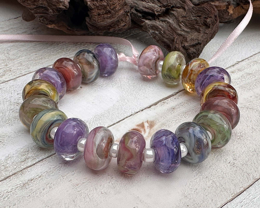 pastel lampwork beads