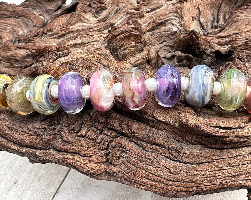 pastel lampwork beads