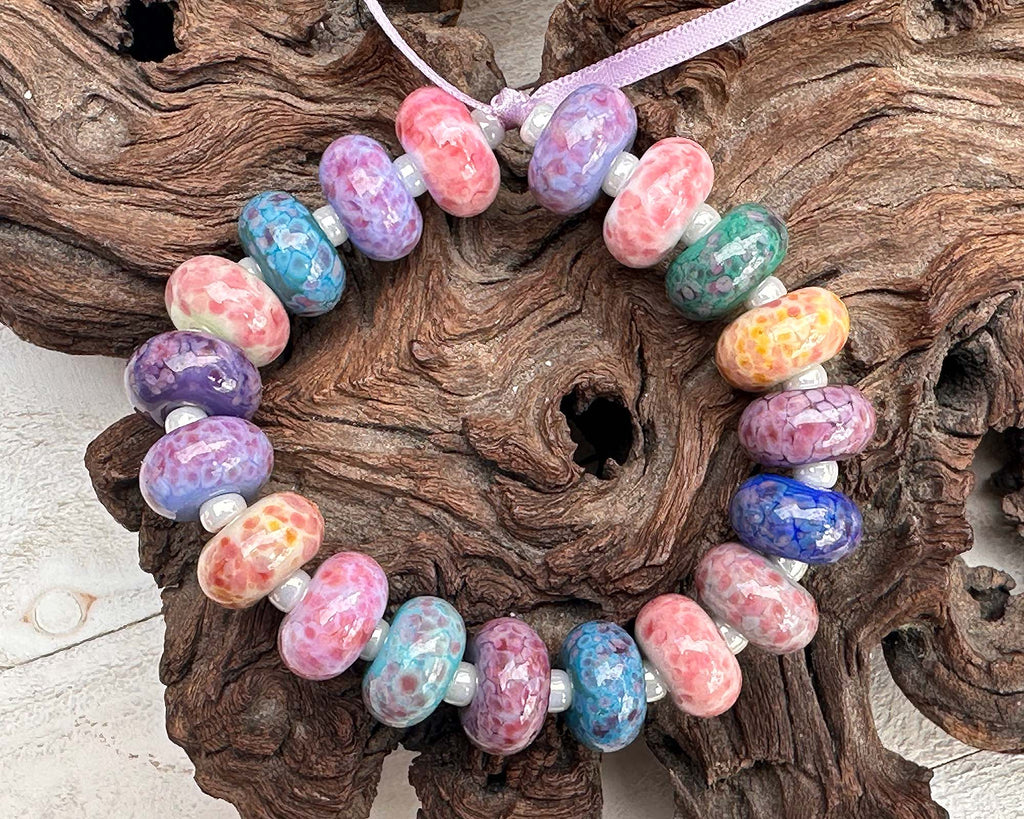 spring lampwork beads