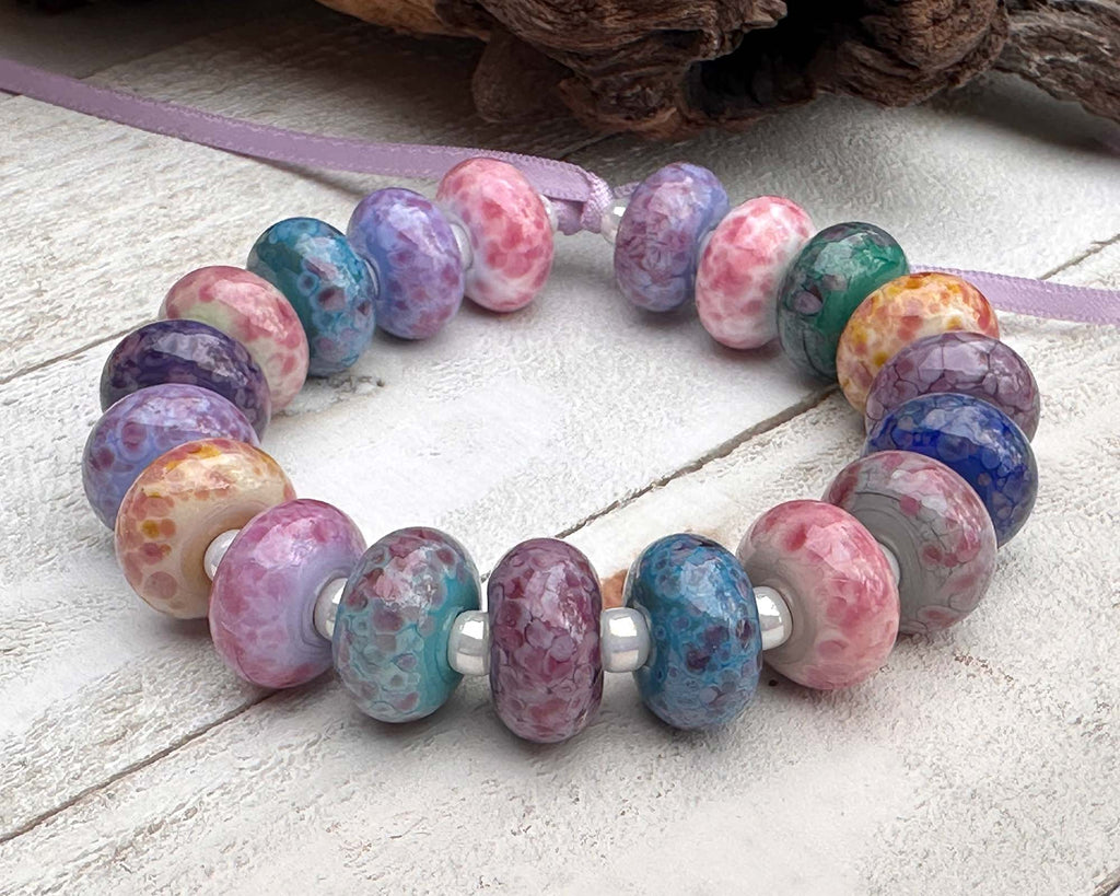 spring lampwork beads