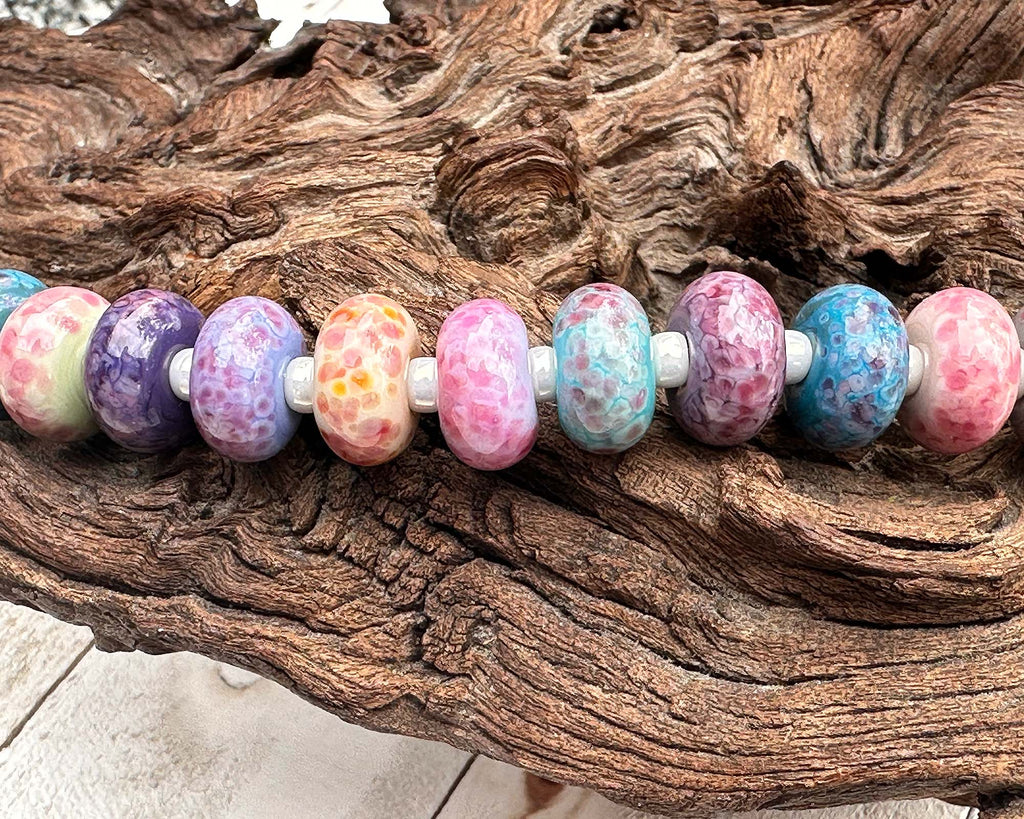 spring lampwork beads