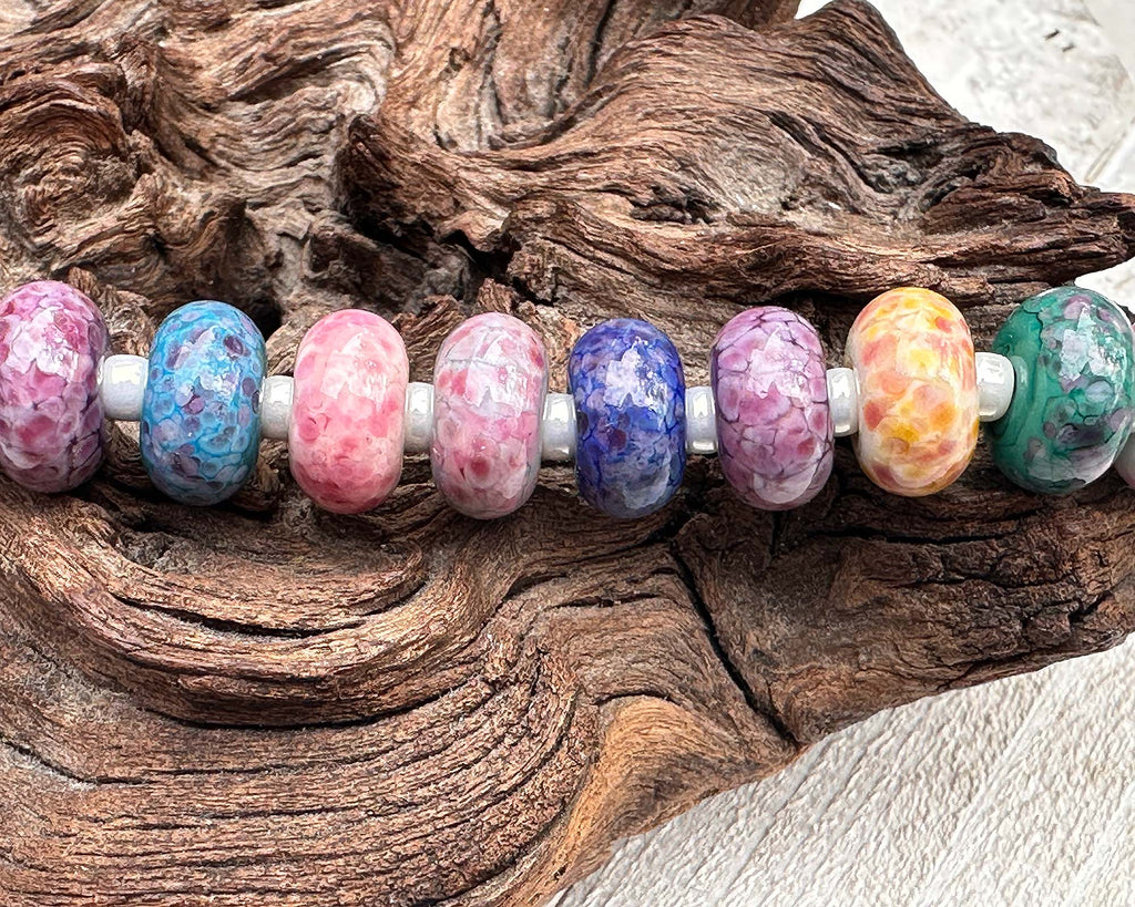 spring lampwork beads