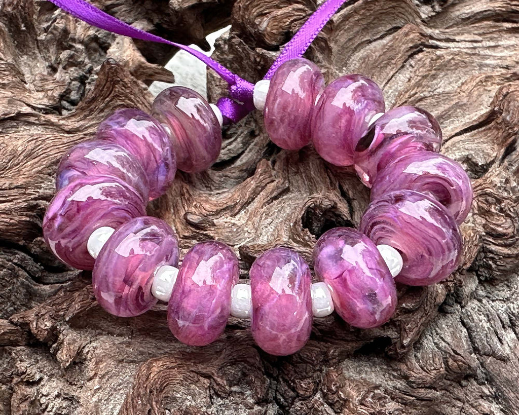 purple lampwork beads