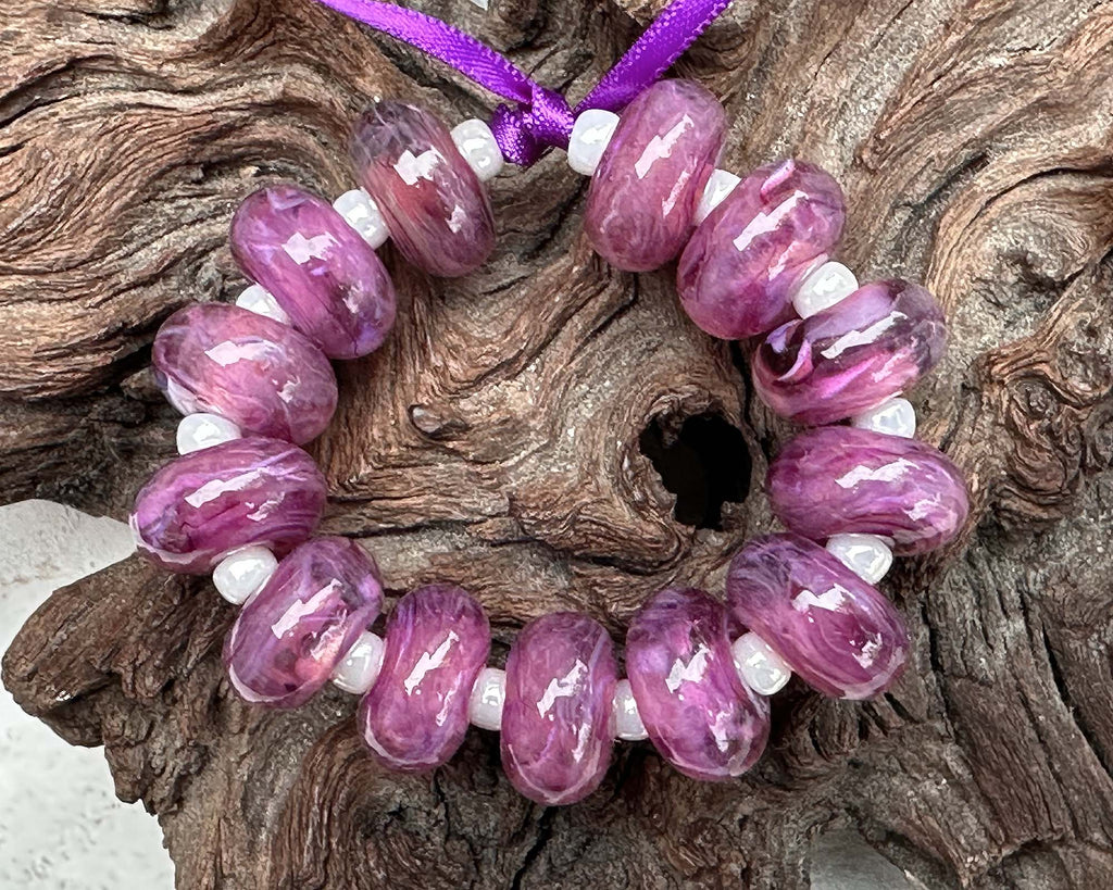 purple lampwork beads