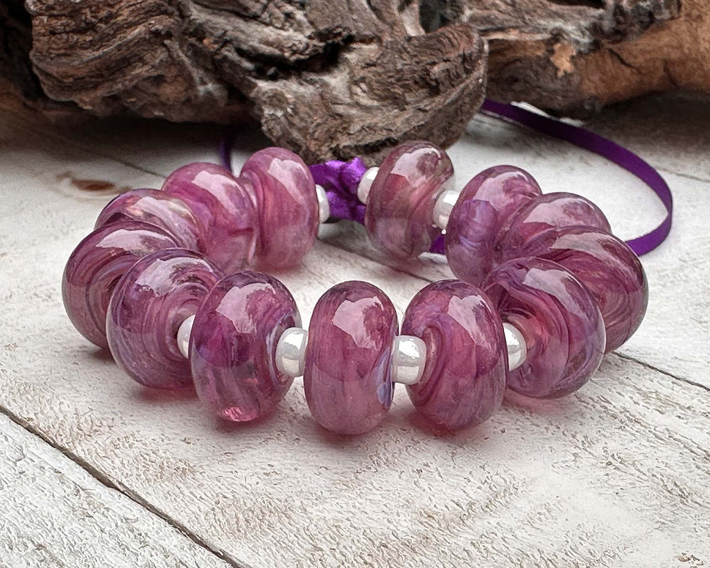 purple lampwork beads