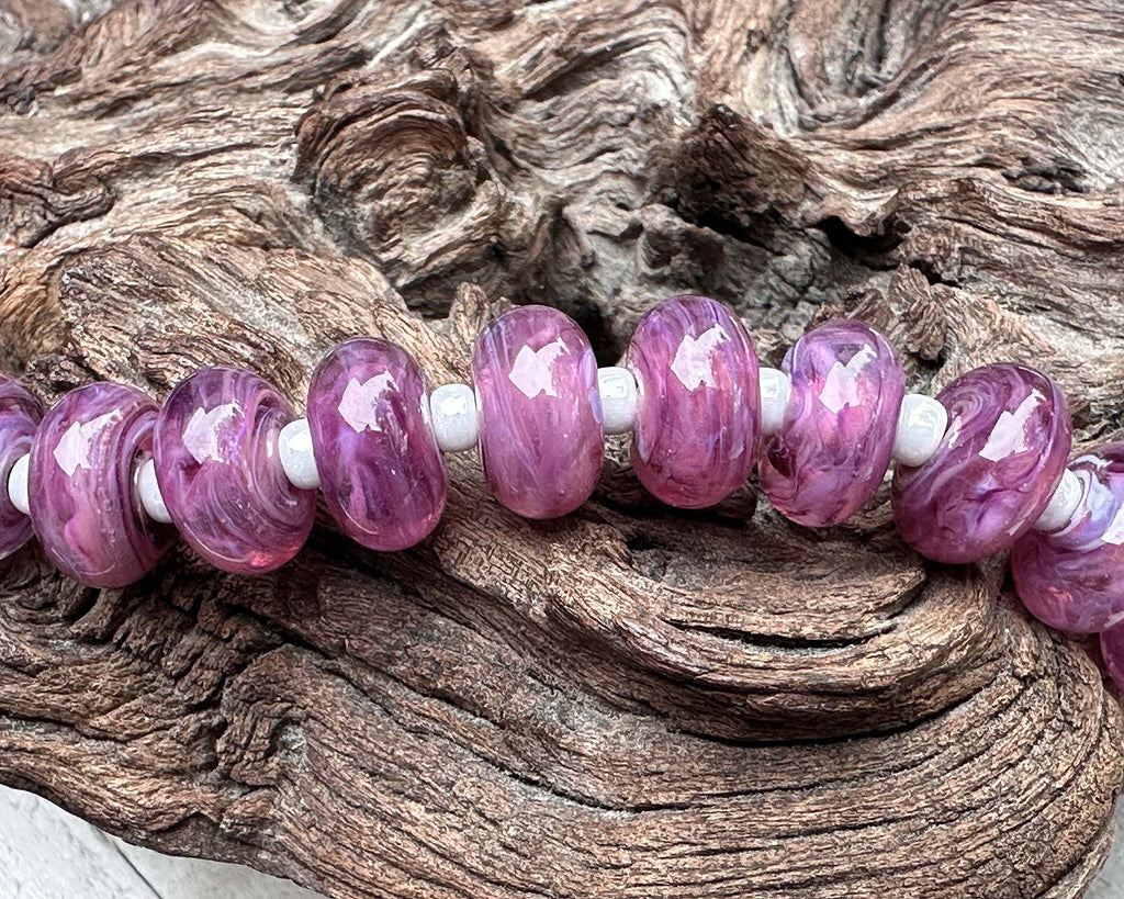 purple lampwork beads