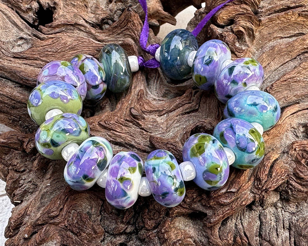 purple lampwork beads