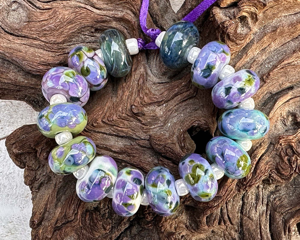 purple lampwork beads