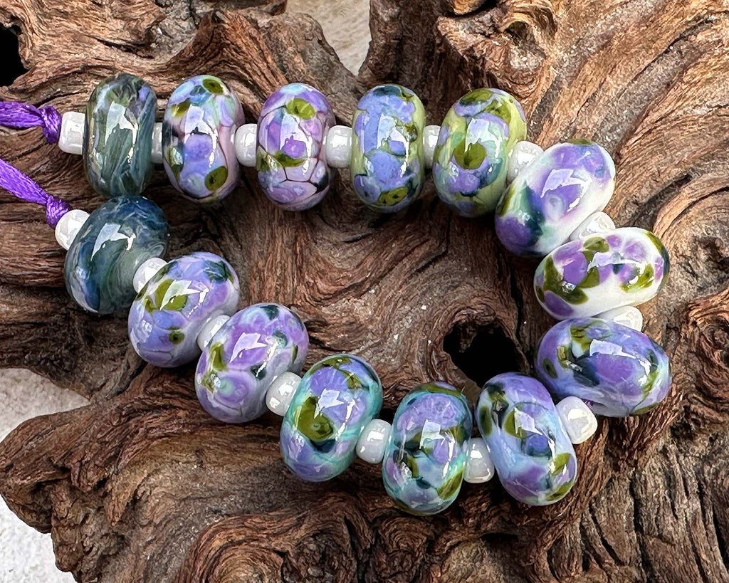 purple lampwork beads